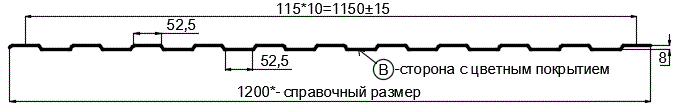 Фото: Профнастил С8 х 1150 - B (ПЭ-01-9003-0.4±0.08мм) в Долгопрудном