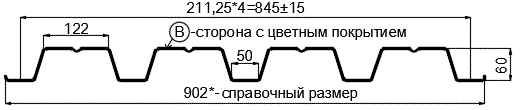 Фото: Профнастил Н60 х 845 - B (PURMAN-20-5005-0.5) в Долгопрудном