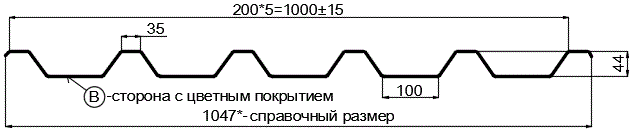 Фото: Профнастил С44 х 1000 - B (PURETAN-20-RR35-0.5) в Долгопрудном