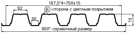 Фото: Профнастил Н75 х 750 - B (ПЭ-01-9002-0.7) в Долгопрудном