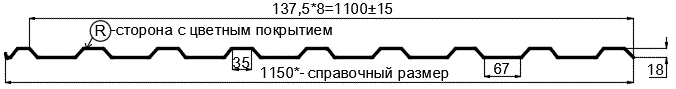 Фото: Профнастил МП20 х 1100 - R (ПЭ-01-7016-0.4±0.08мм) в Долгопрудном