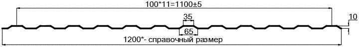 Фото: Профнастил оцинкованный МП10 х 1100 (ОЦ-01-БЦ-0.65) в Долгопрудном