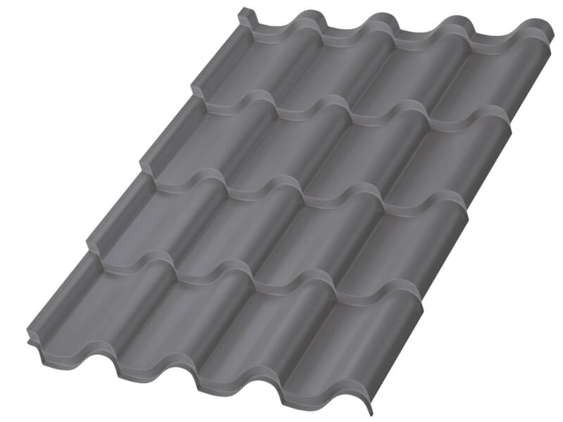 Металлочерепица МП Монтерроса-SL (VALORI-20-Серый Сланец-0.5)