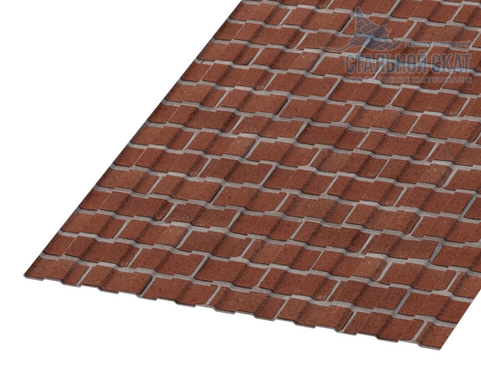 Профнастил С8 х 1150 - B (ECOSTEEL-01-Кирпич-0.5)
